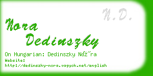 nora dedinszky business card